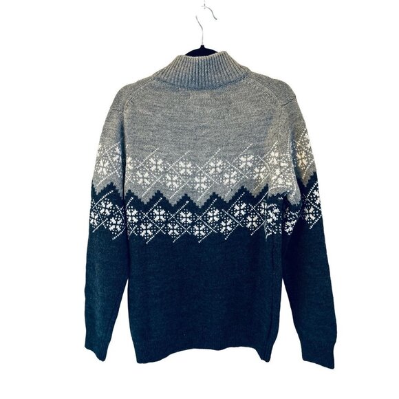 Made in Italy PAOLO MONDO Fair Island Pullover 1/4 Zip Sweater Blue Gray - Picture 8 of 10